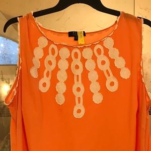 Alex Marie Orange Tank with ric rack